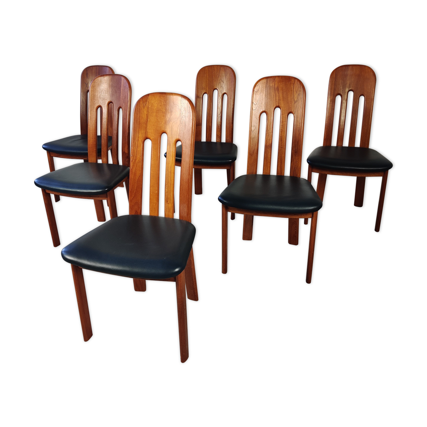 6 Scandinavian teak chairs from Ansager møbler, Denmark 1980s