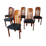 6 Scandinavian teak chairs from Ansager møbler, Denmark 1980s