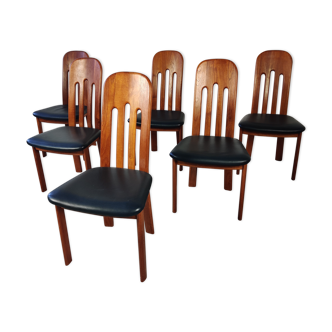 6 chaises scandinaves en teck de Ansager møbler Danemark 1980s