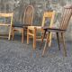 Série de 6 chaises vintage dépareillées