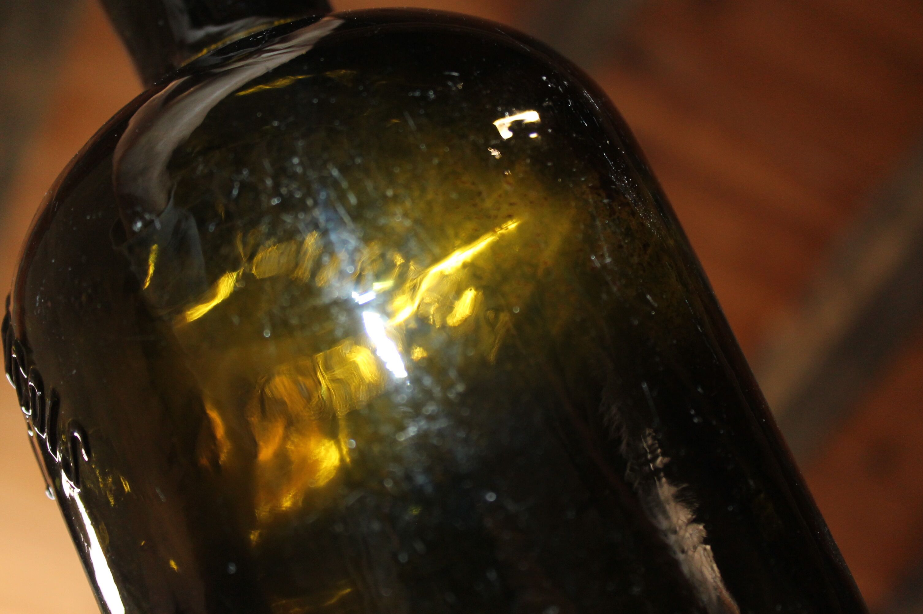 Old smoked glass bottle