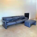 Cassina Maralunga leather sofa design Vico Magistretti