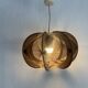 Vintage 1960 Scandinavian suspension light in wire and wood - 30 x 21 cm