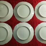 Ensemble 6 assiette dessert fleurs bleu différentes porcelaine dorure XVIII-XIX