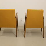 Pair of Scandinavian armchairs 1960 curved armrests. Ref Mimosa