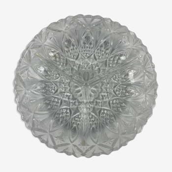 Round glass dish 3 compartments Glassworks of the Gier