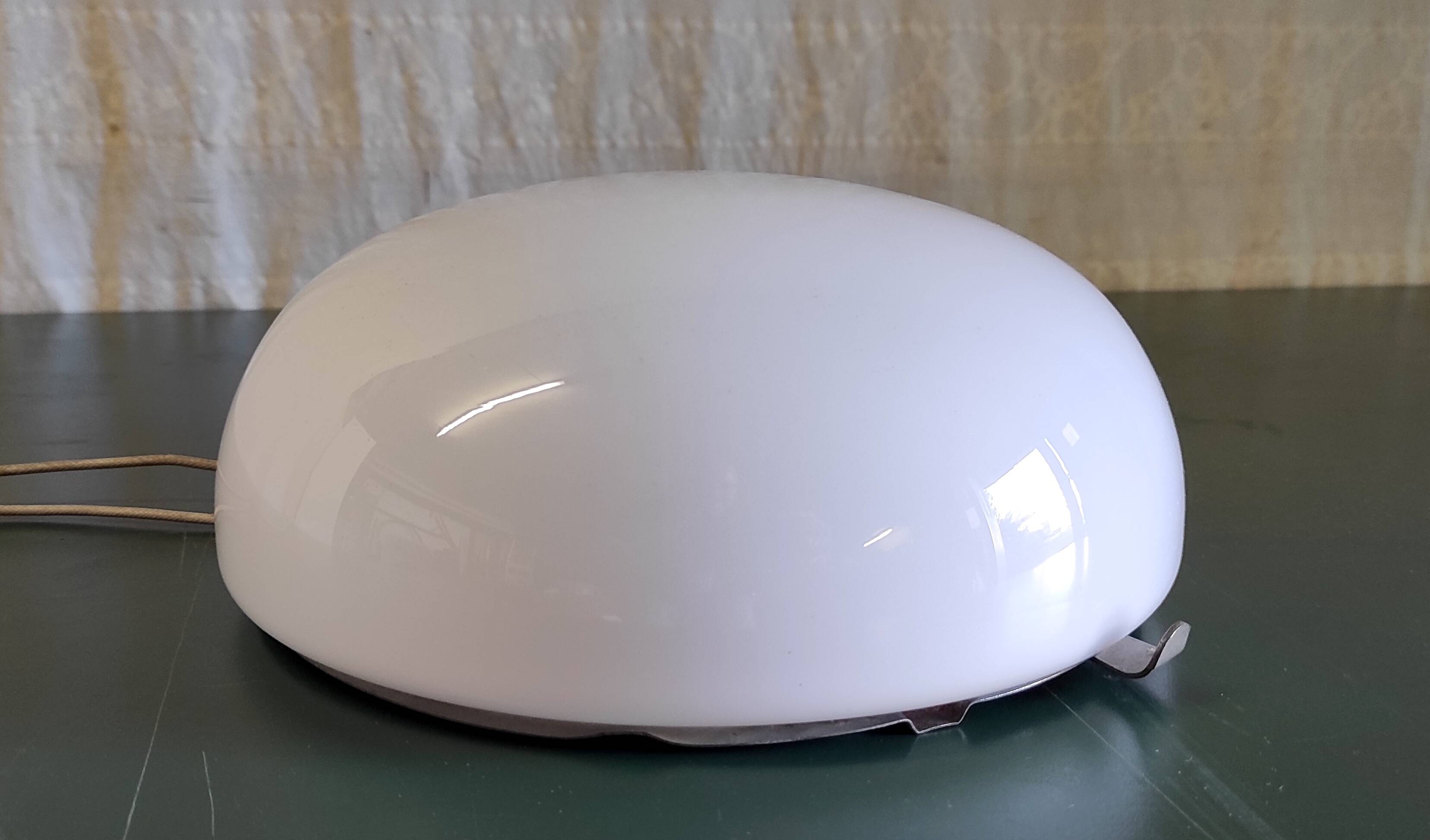 Opaline globe ceiling or wall light, diameter 25 cm - mid-20th century