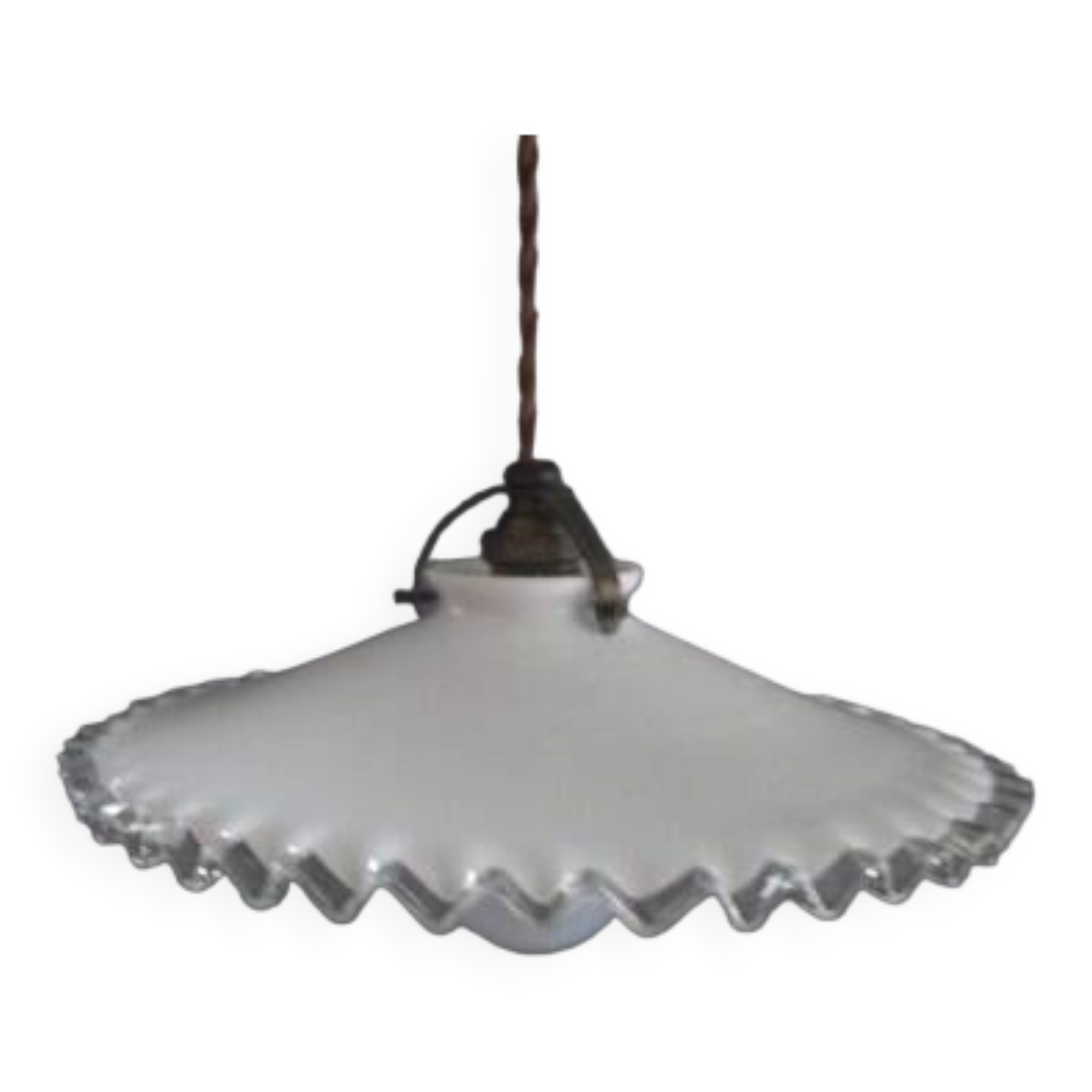 Old white opaline pendant light