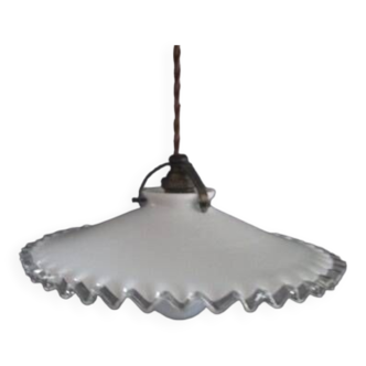 Old white opaline pendant light