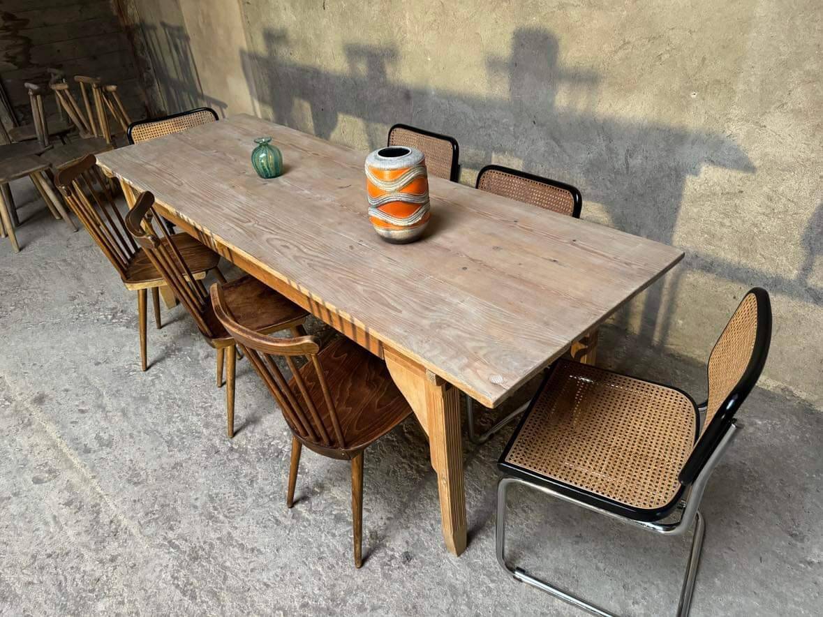 Large farm table solid wood draper table Length 240 cm