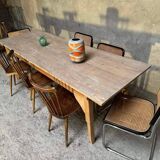 Large farm table solid wood draper table Length 240 cm