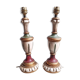 Paire de pieds de lampe en bois laqué