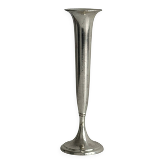 Small shiny metal bud vase