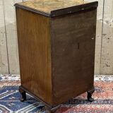 1930s English Burl Walnut Bedside Table