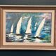 Original Swedish Oil on Panel – “Sailboats” by Bertil Thorell,  Signed