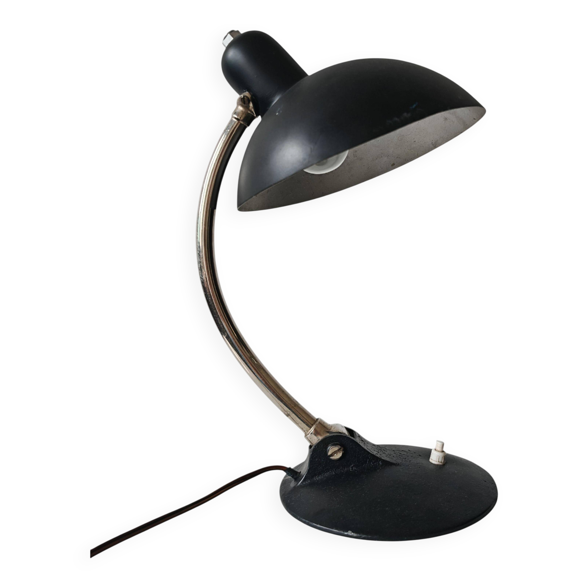 Bauhaus table lamp in wrought iron and steel, 1930s
