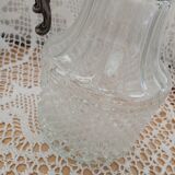 Antique pewter and glass carafe