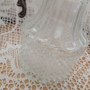 Antique pewter and glass carafe