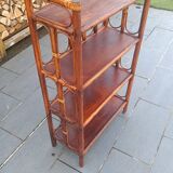 Vintage rattan shelf 4 levels – rattan bookcase