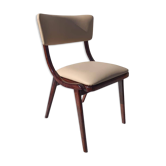 Chaise, cuir crème clair, pologne, 1960s