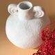 Vase en platre blanc avec anses 11cm