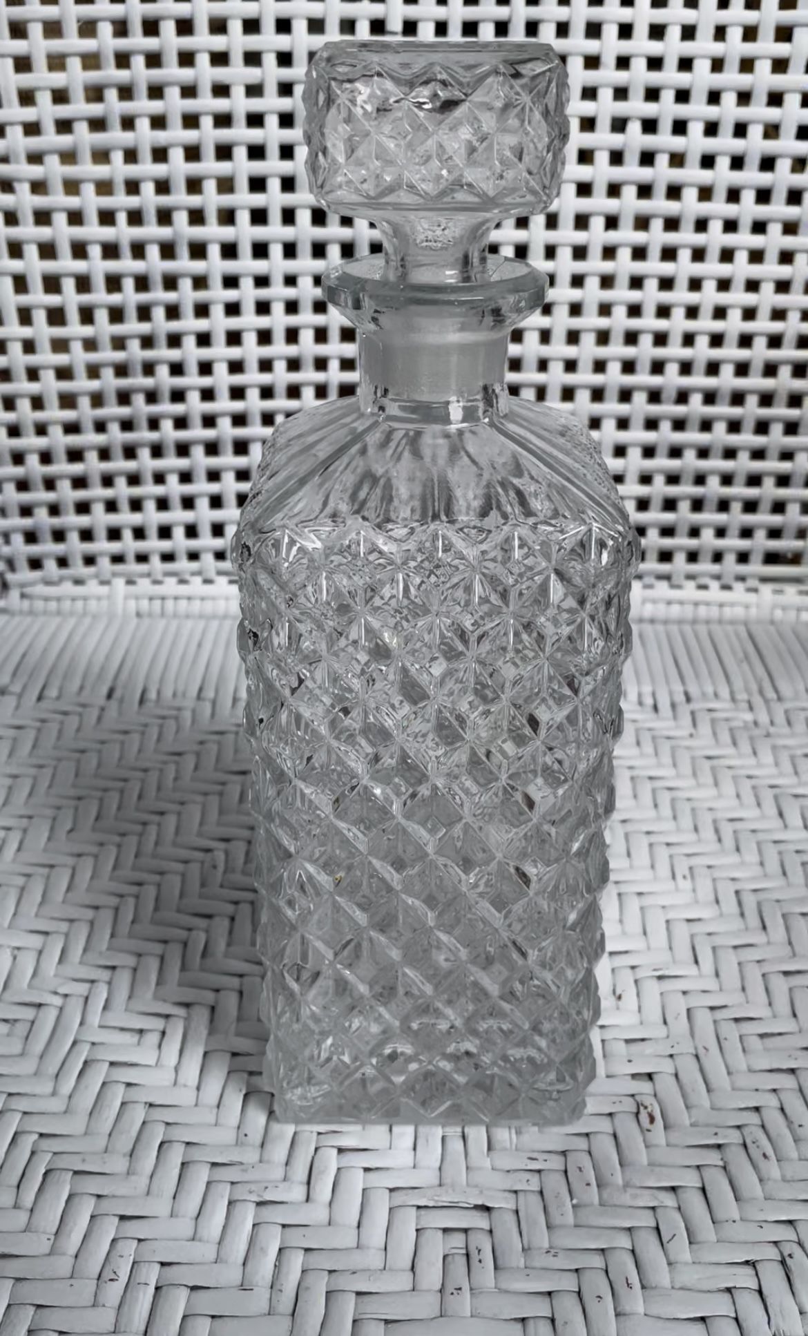 Diamond-tipped glass decanter 1960s/70s