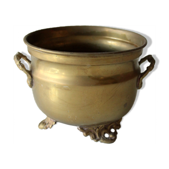 Small handmade brass planter, vintage from the 1960