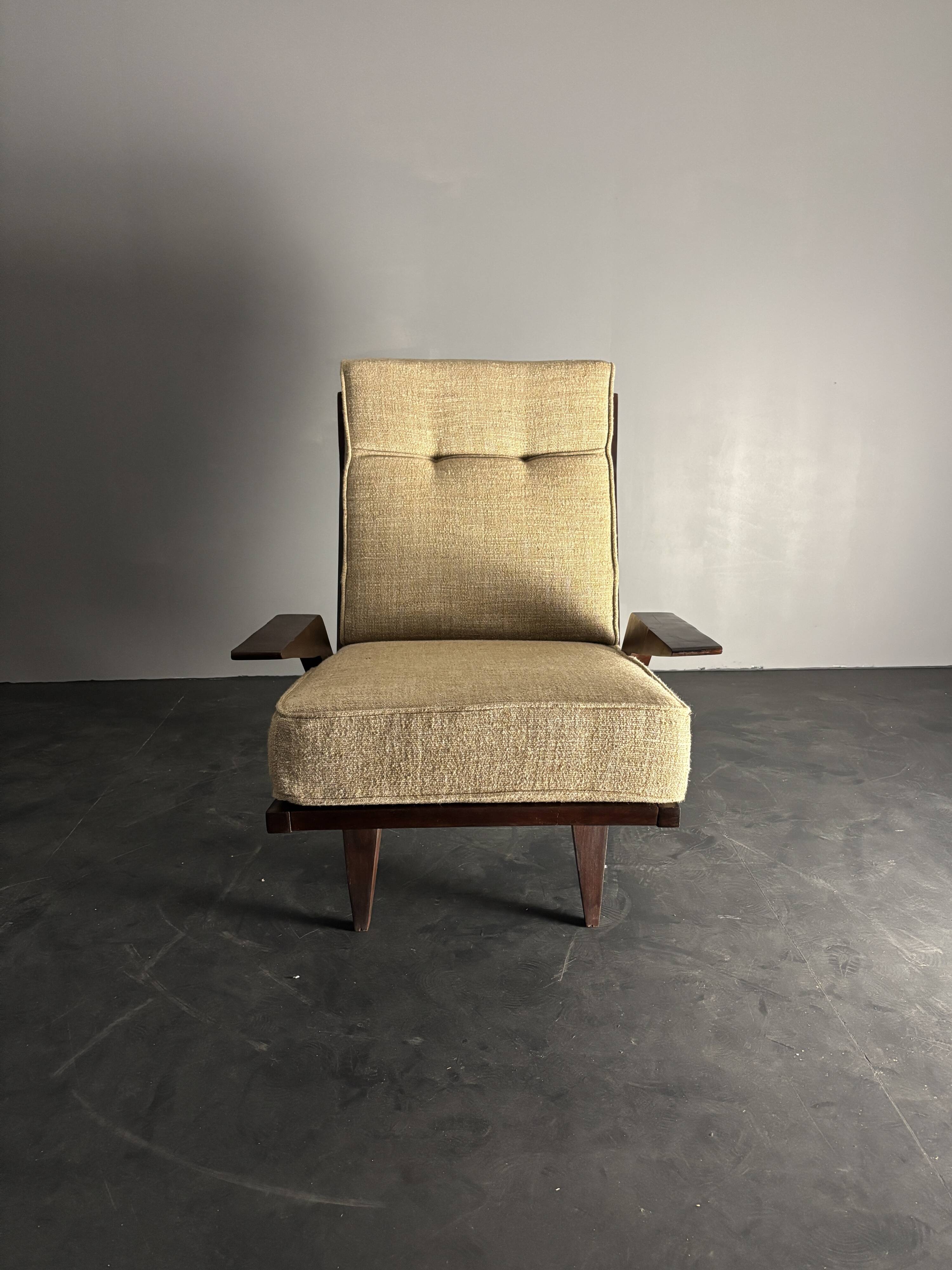 Midcentury Brazilian modernist lounge easy chair by Acacia Gil Borsoi,1950s