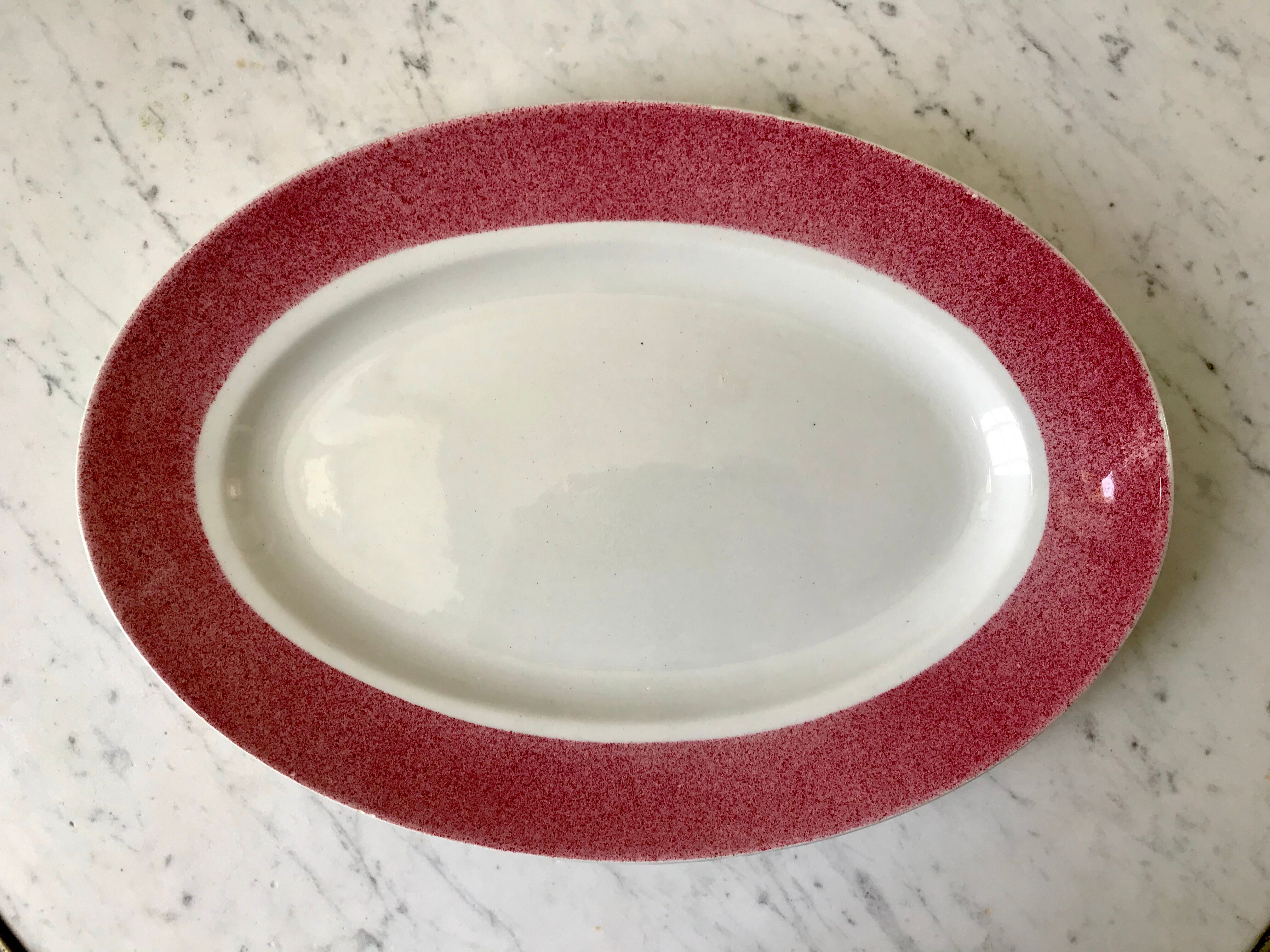 Raspberry pink oval dish 20-30s