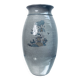 Vase artisanal en grès gris avec illustration enfant