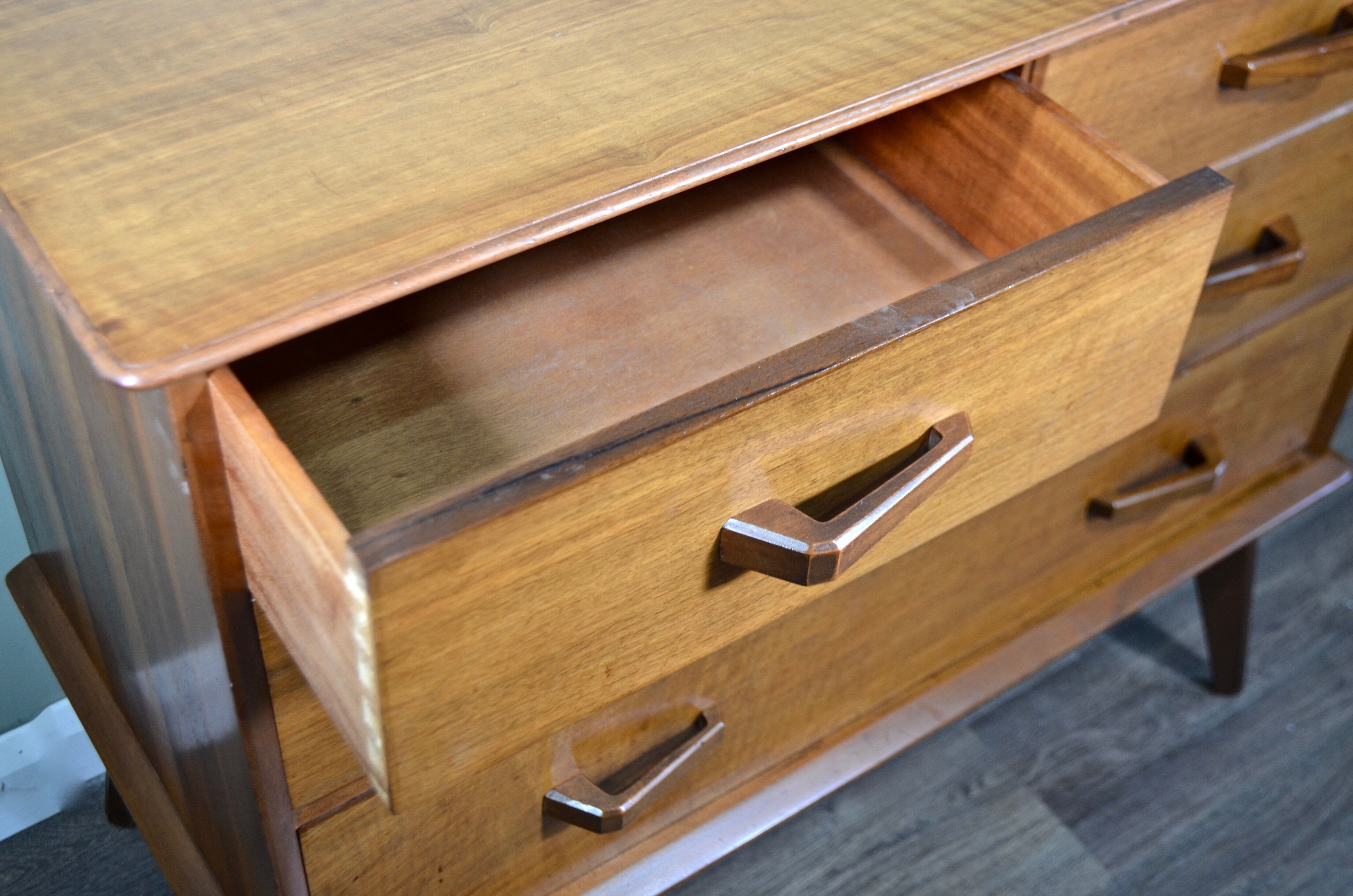 Midcentury Maple&Co sideboard in walnut, modern
