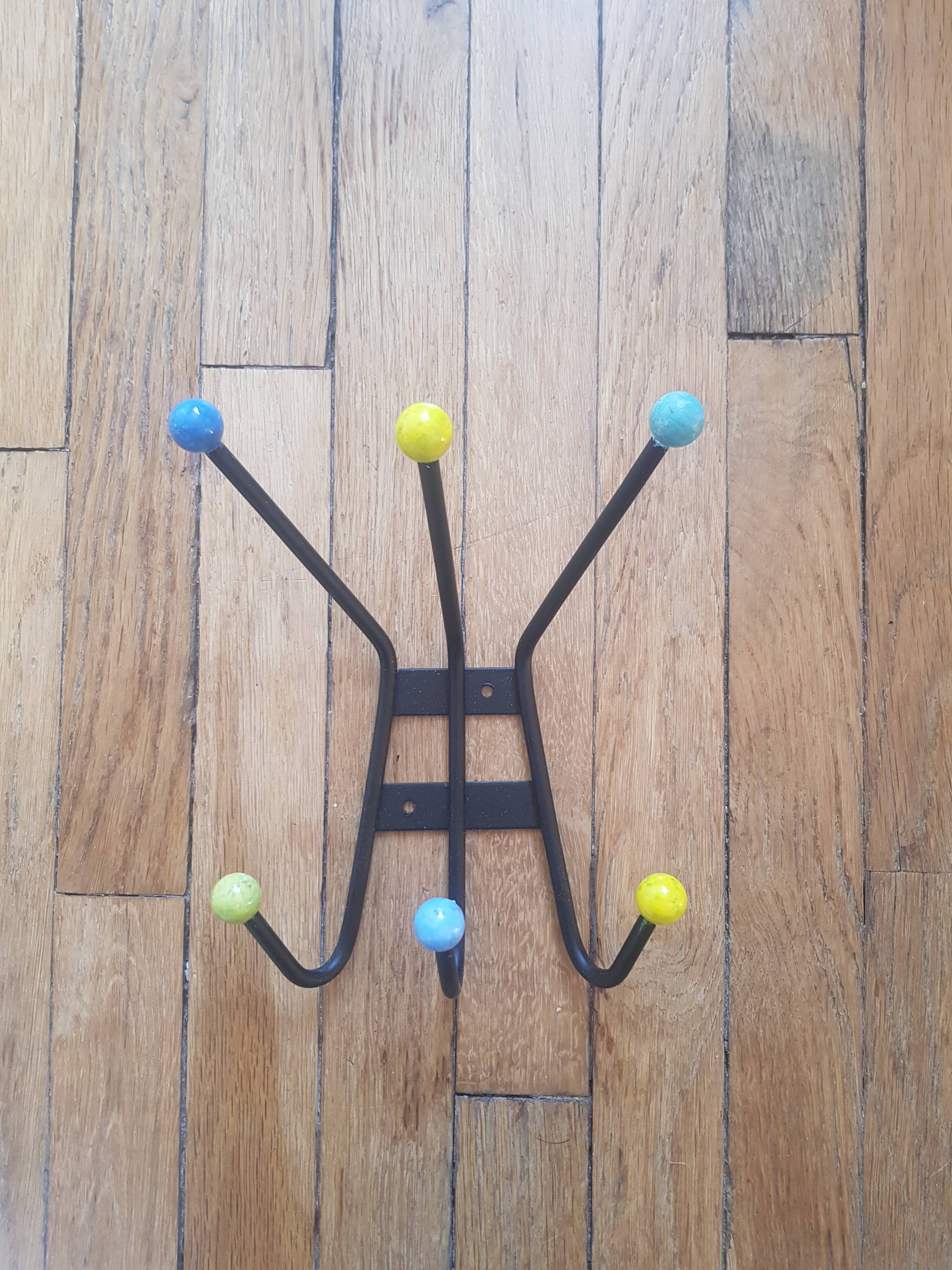 Vintage wall coat rack