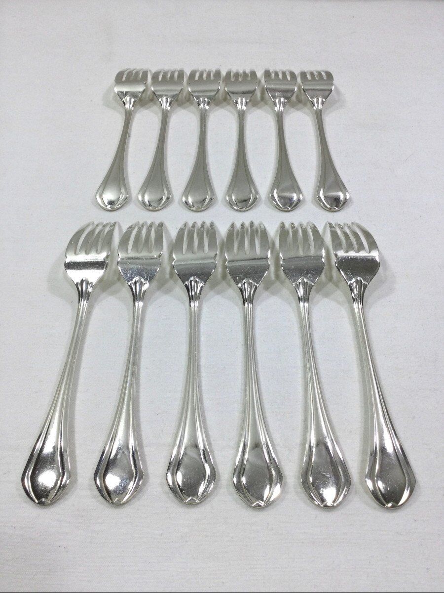Christofle - 12 Springania Fish Forks