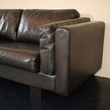 Black leather sofa from Denmark