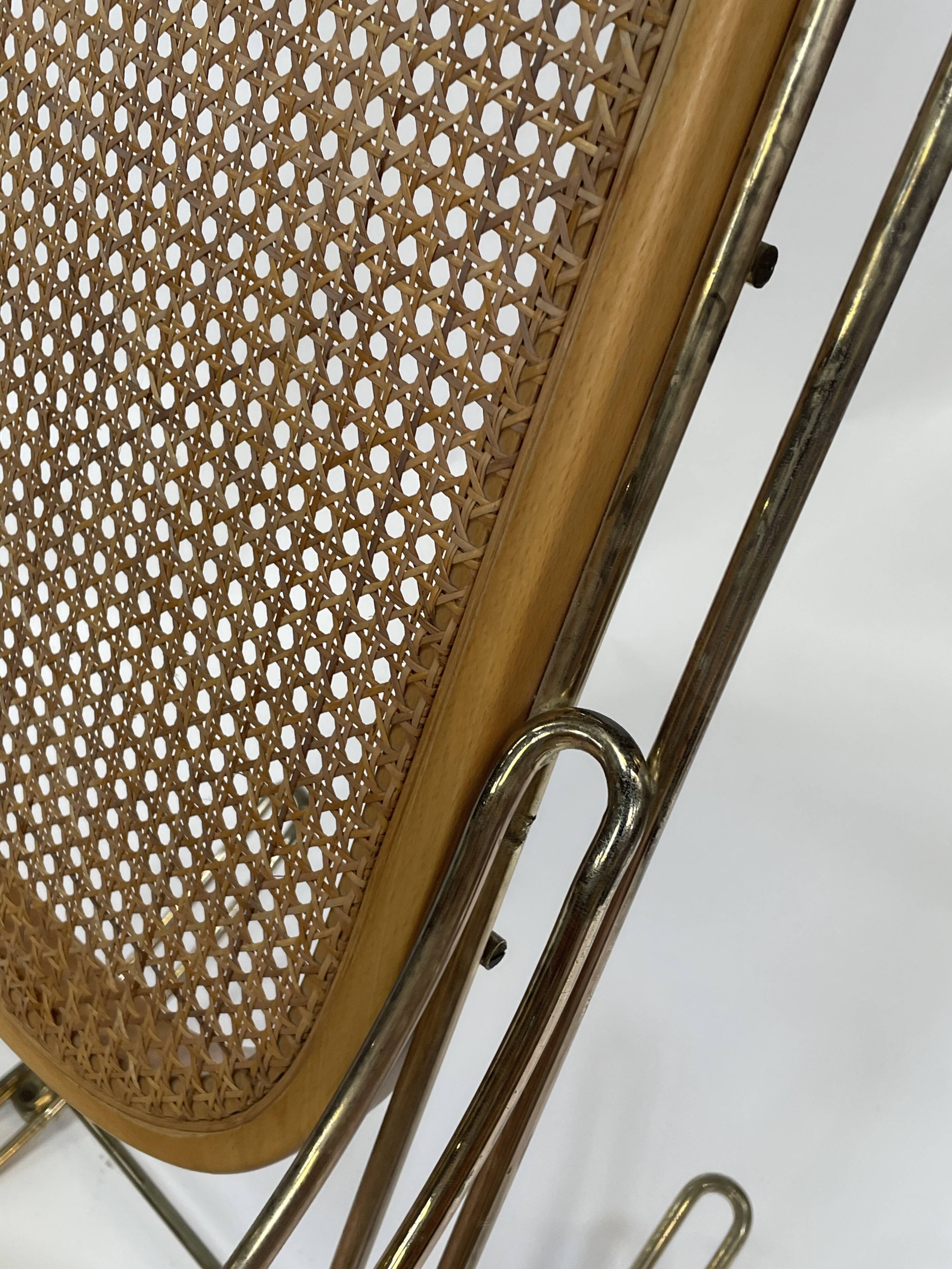 Vintage rocking chair brass bentwood design 1970s