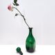 Vintage Green Hand-Blown Glass Bottle, Empoli, Italy