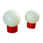 Paire de lampes de chevet en opaline, années 70