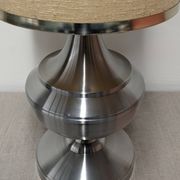 Space age XL living room lamp in brushed aluminium, France circa 1970.