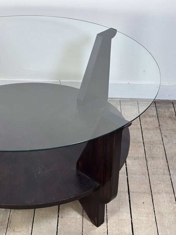 Table basse Art Déco en acajou 1930