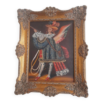 Peinture à l'huile d'ange de l'école de Cuzco du XXe siècle