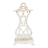 Antique white enamelled cast iron umbrella stand