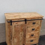 Wooden extra furniture with a sliding door and 4 drawers