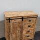 Wooden extra furniture with a sliding door and 4 drawers