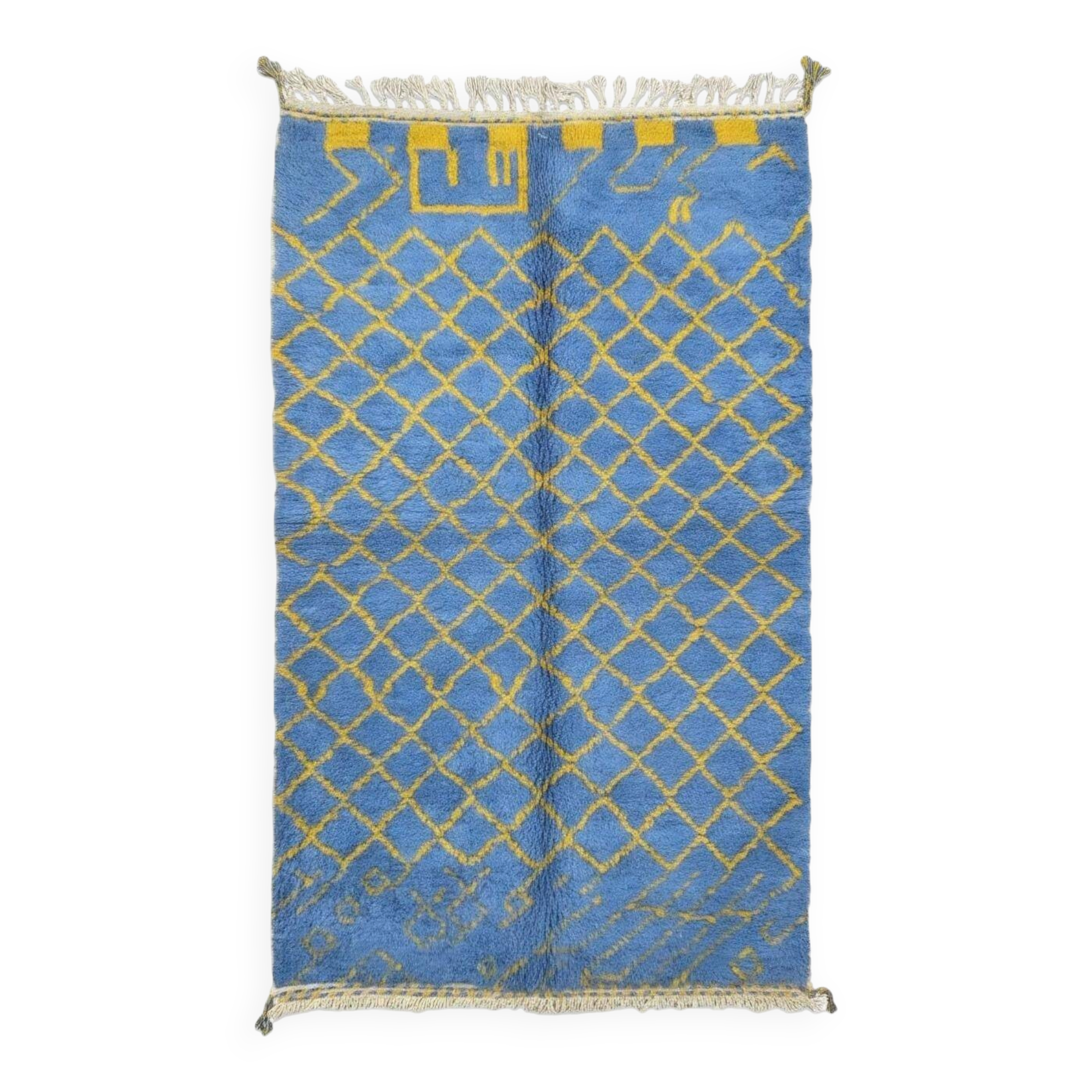 Blue Boujad Carpet from Morocco - 248 x 147 cm