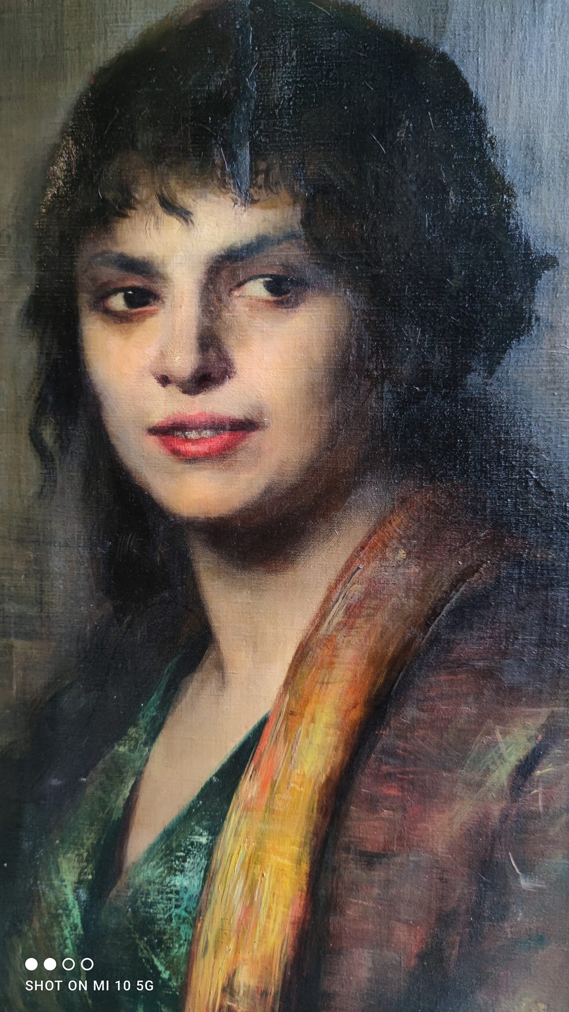 Oil painting on canvas with its beautiful original frame by Fernande Hortense Cécile de Mertens