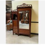 Antique Art Nouveau wardrobe, linen cupboard