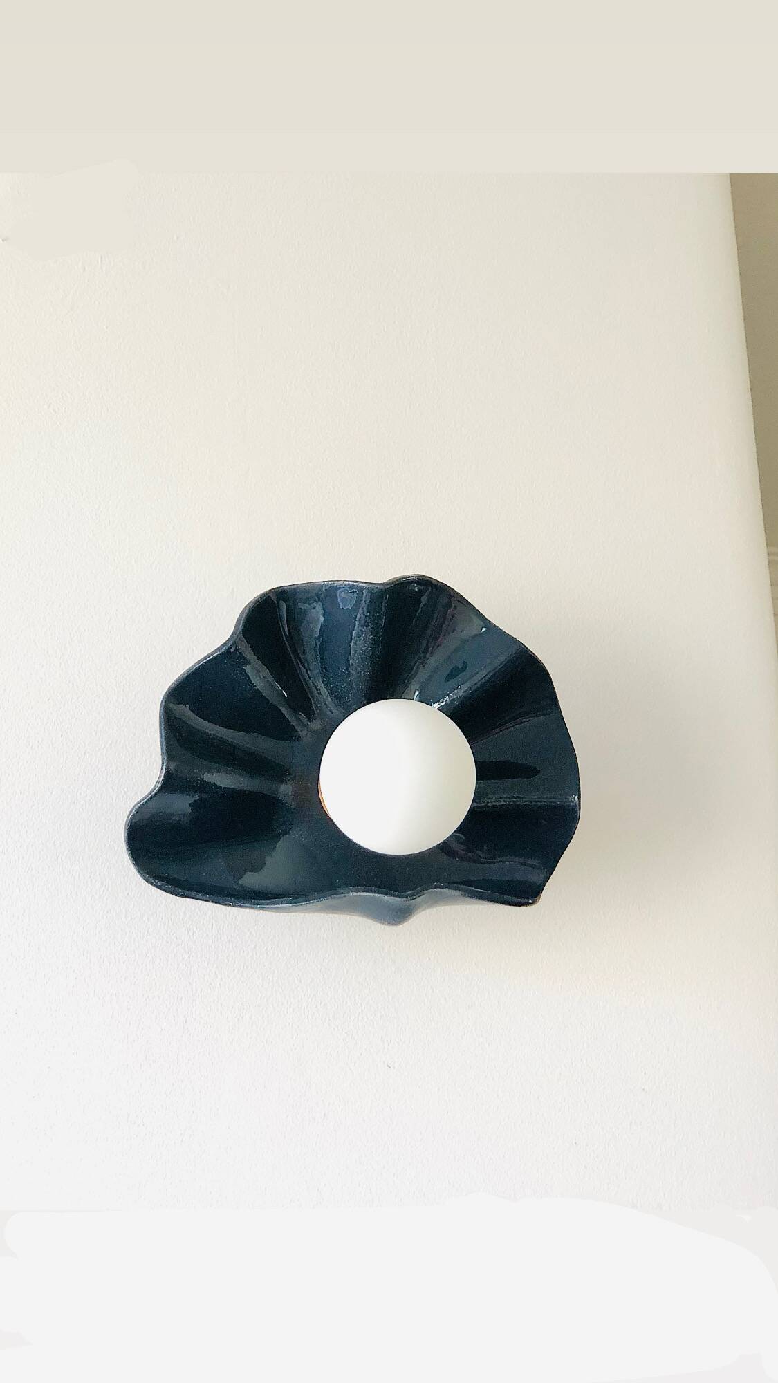 Concha Ceramic Wall Light - Coco Square - Midnight Blue