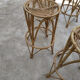 4 vintage rattan stools