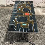 Table basse céramique et chrome, 1970