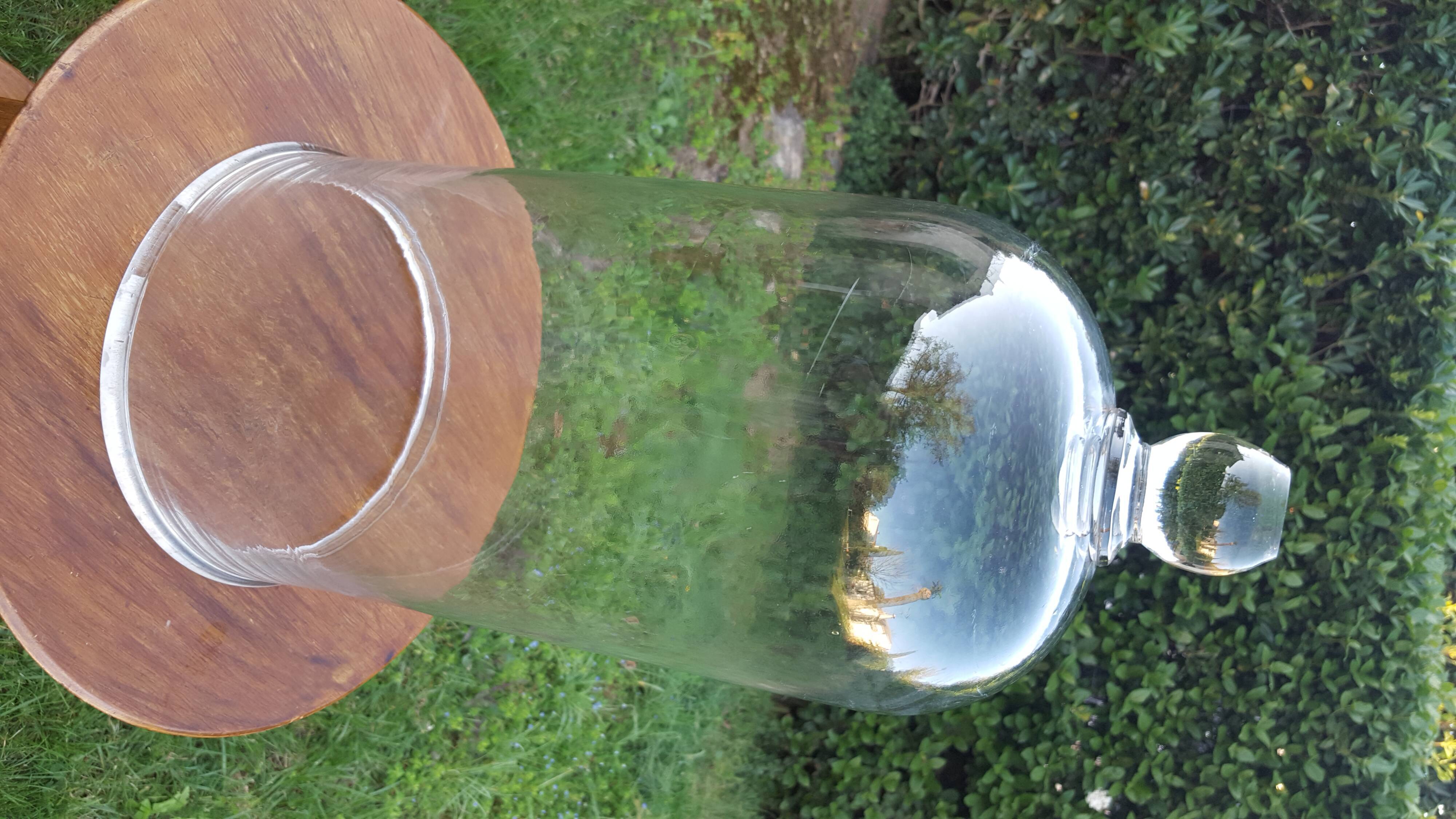 Large old bell in blown glass (48 cm)